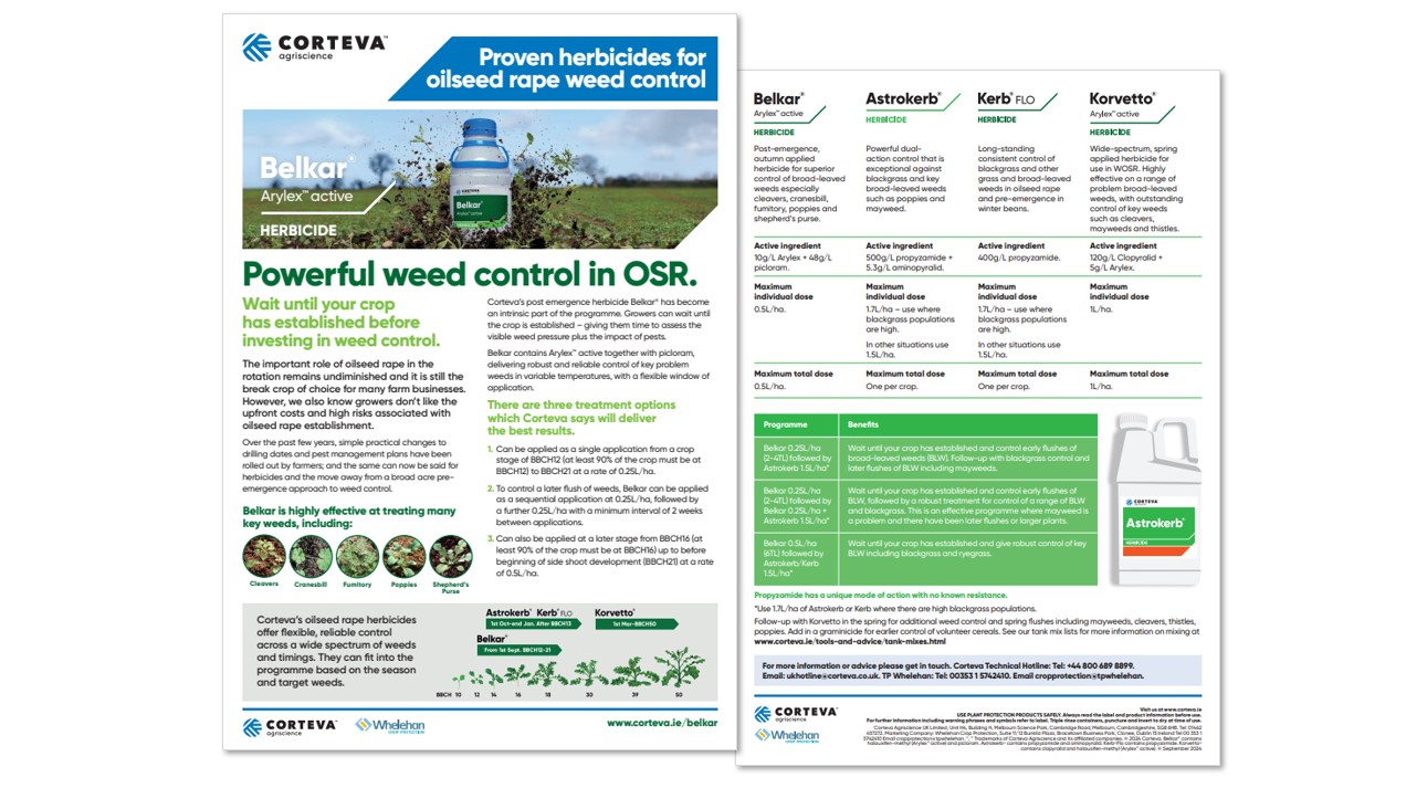 herbicides for weed control in OSR