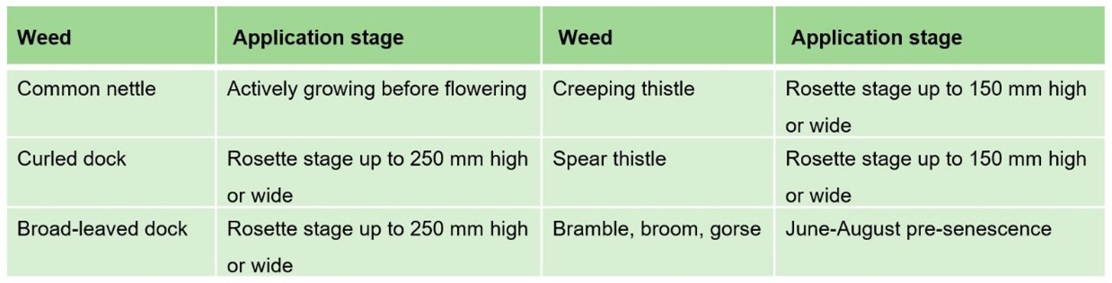 spot treatment of grassland weeds
