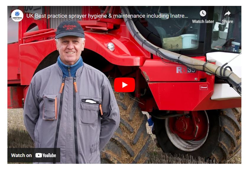 YouTube video with Tom Robinson showing good sprayer hygiene and winter maintenance