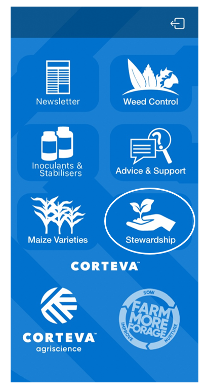 Corteva Forage app homepage